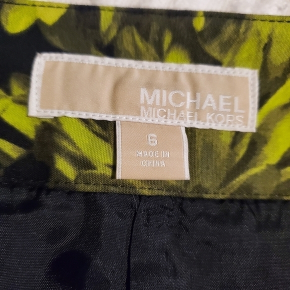 Michael Kors Green & Black Floral Print Pencil Skirt Size 6 - Picture 11 of 13